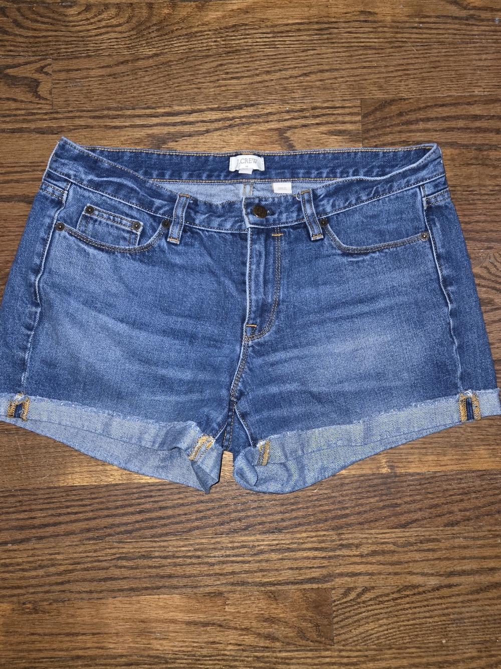 J. Crew Women's Denim Roll-Cuff Shorts - Dark Blue Wash